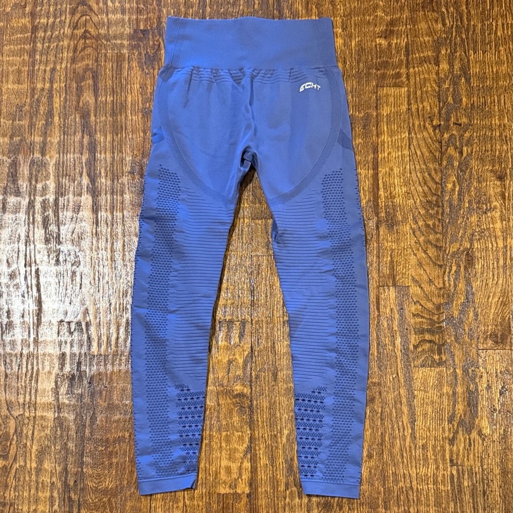 ECHT Prime Seamless Leggings Blue High Waisted Gym Workout Pants Size Medium